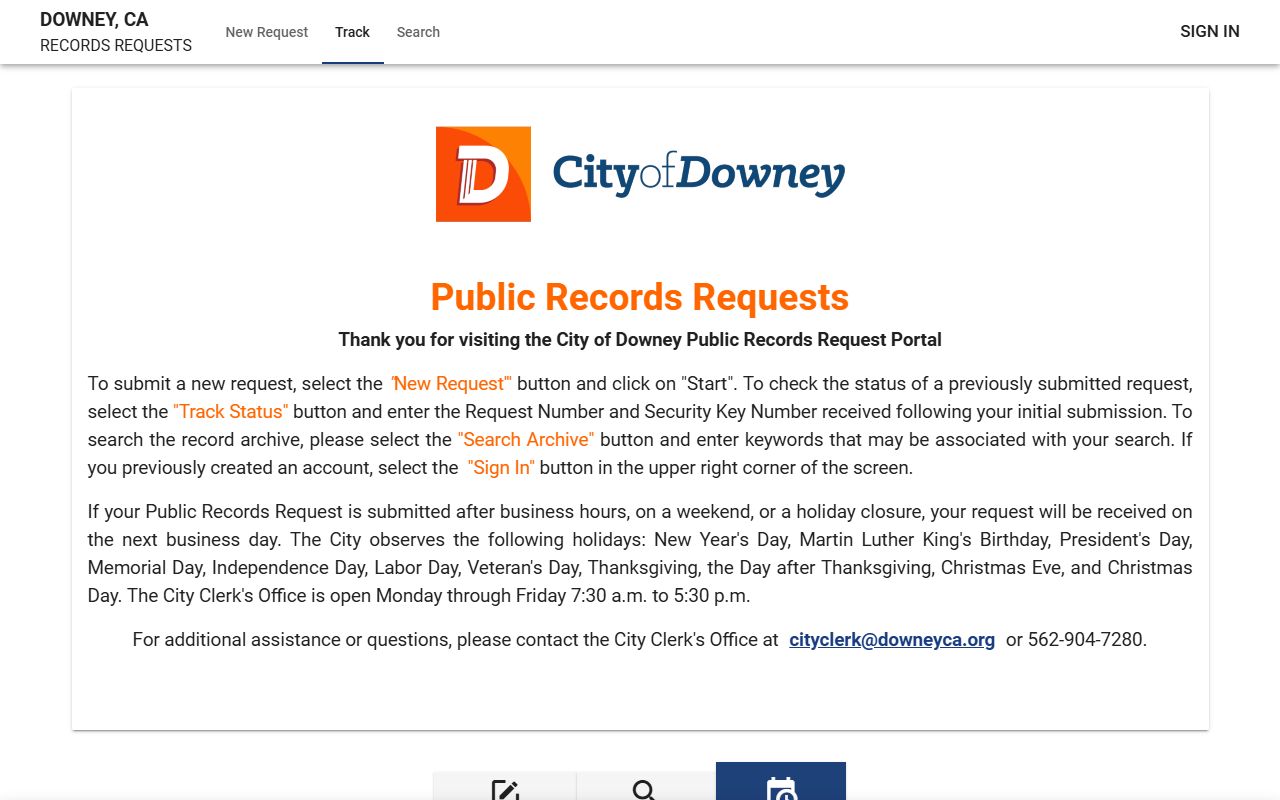 Downey Police Department public records request portal for criminal history